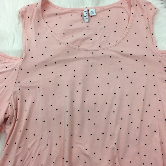 Elle cold shoulder, flutter sleeve polka dot top - Picture 2 of 3